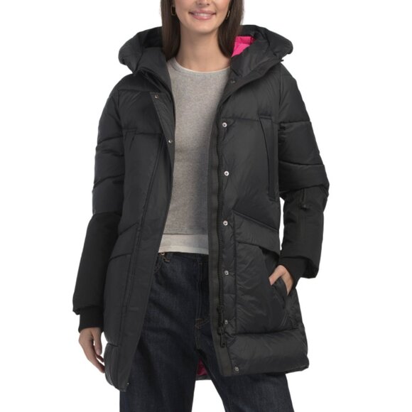 PAJAR Black Heirani Mid Length Quilted Parka - Picture 1 of 2